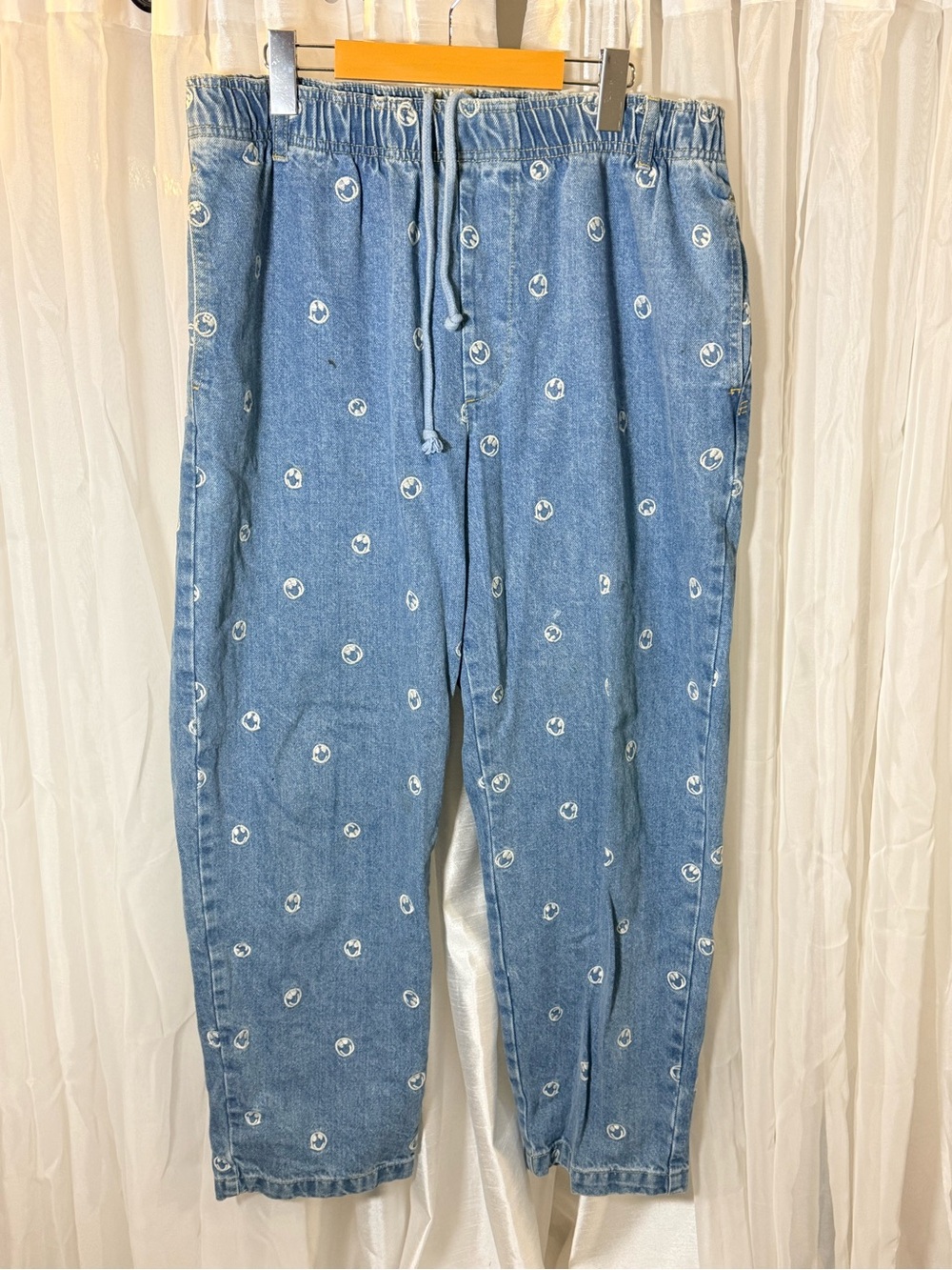 BDG Blue Printed Relaxed Denim Joggers